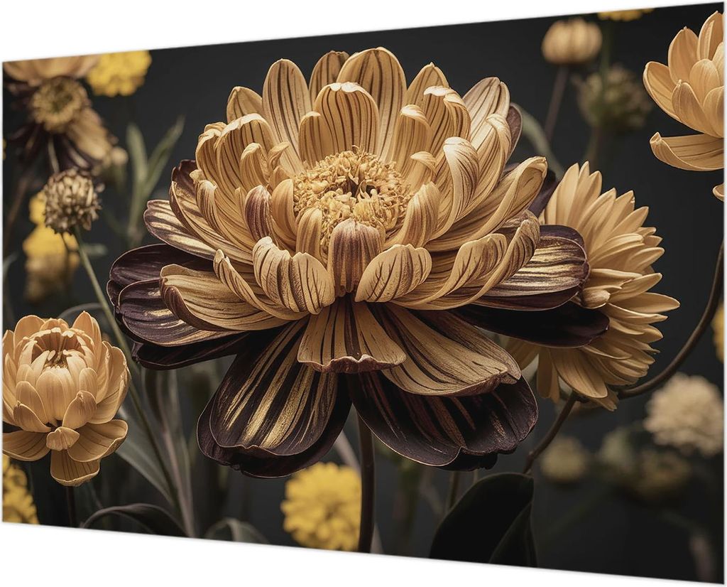 Wandtapete - Dekorative Tapete für Wohnzimmer - Tapetenfolie für Wanddekoration - 152x104 cm - Florale Eleganz