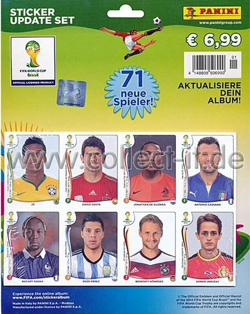 Regalo Collezionisti: Panini 2014 Update Set 71 Stickers - Nuovo Sigillato