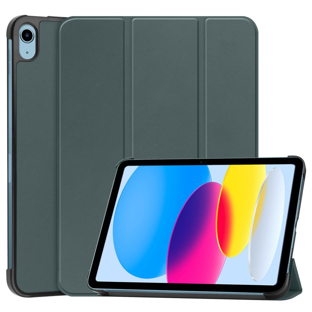imoshion Trifold Klapphülle iPad 11 (2025) 11 Zoll A16 / iPad 10 (2022) 10.9 Zoll - Dunkelgrün