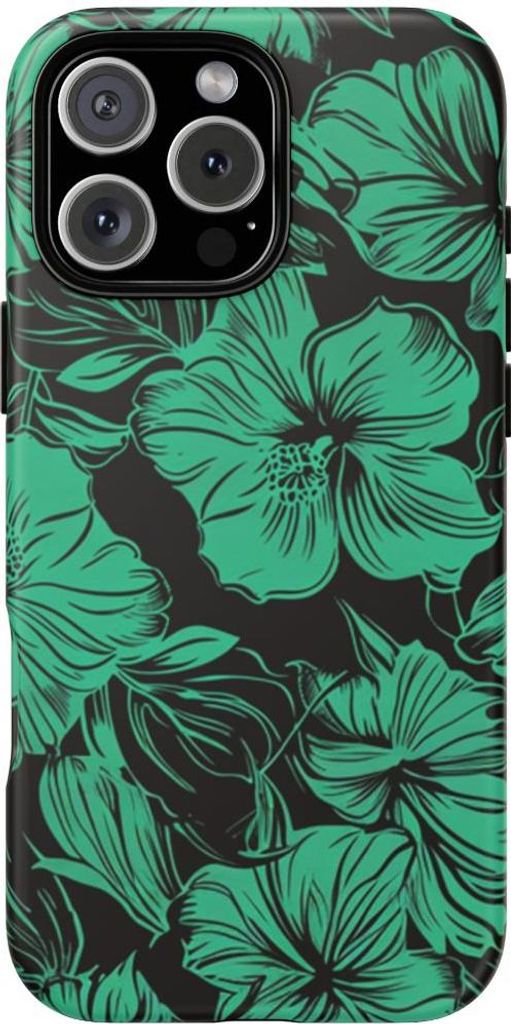 Grünes Hawaii-Blumenmuster – Hülle Kompatibel mit iPhone 16 Pro Max