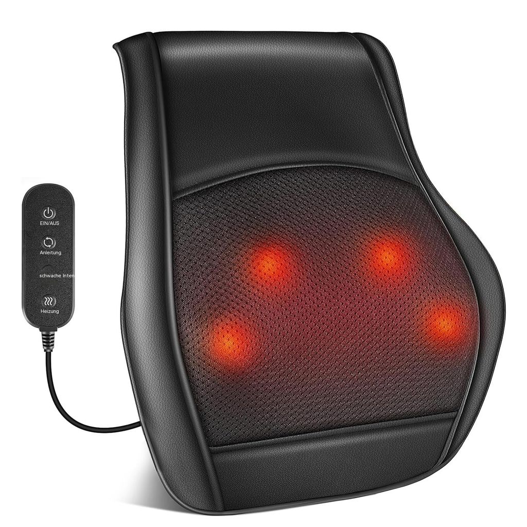 Tekoo Massagekissen Rückenmassagegerät Massagekissen mit Knetmassage & Infrarotwärme