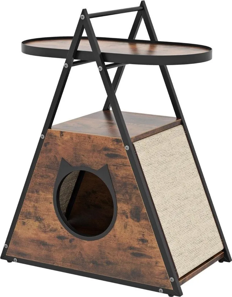 Meuble litière chat caché, armoire d'appoint boisée pour petit appartement