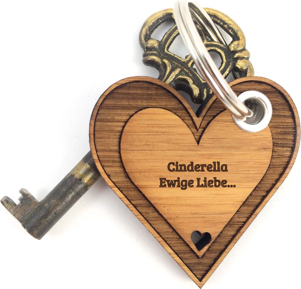 Mr. & Mrs. Panda Schlüssel Anhänger Cinderella - Bambus - Geschenk, Schlüsselanhänger Für Herren, Liebe, Verliebt, Geschenkidee, Herz, Damen, ...