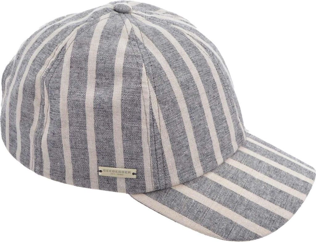 Seeberger Stoff Baseballcap Baumwolle-Leinen in schwarz