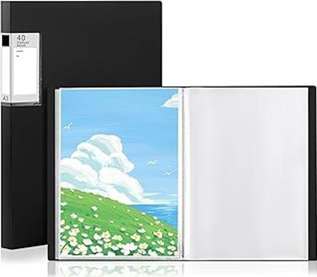 Set 2 Portfolio A3 GUOKOFF Nero | Espositore 40 Buste per Artisti