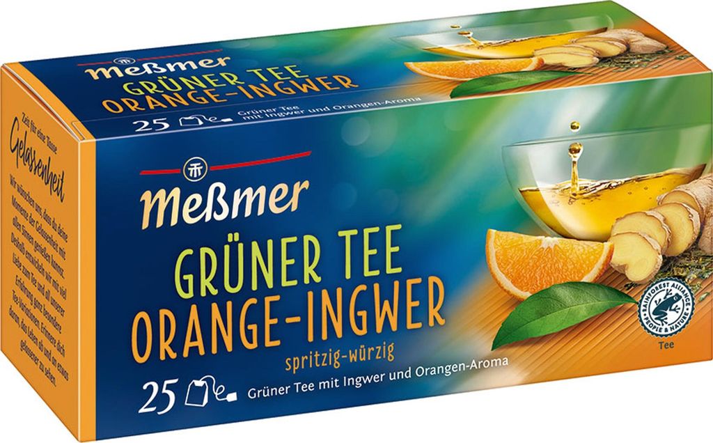 Meßmer Tee 100279 Grüner Tee Orange-Ingwer 25 Btl./Pack. Image du produit 