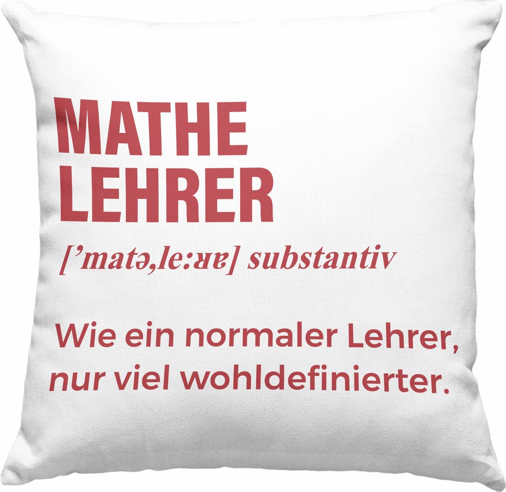 Trendation - Mathelehrer Deko-Kissen mit Füllung 40x40 Mathematiker Deko-Kissen mit Füllung 40x40n mit Spruch Lustig Deko-Kissen mit Füllung 40...