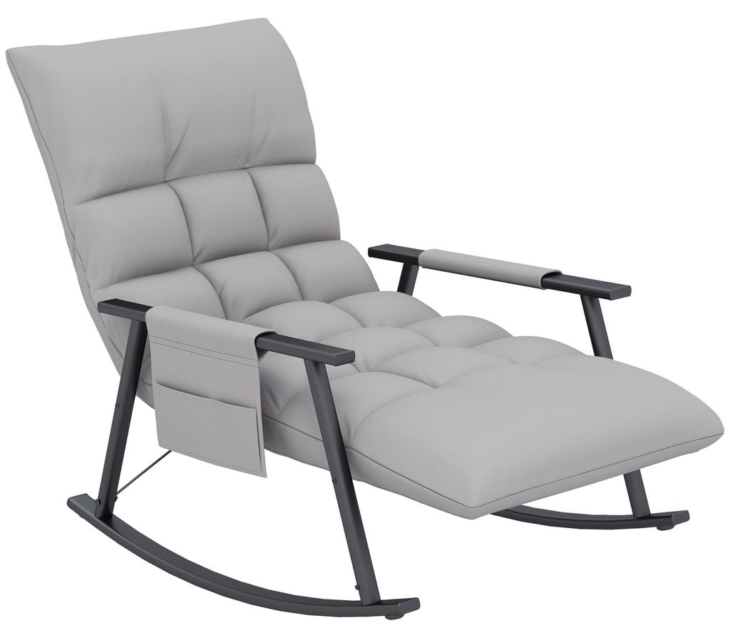 HOMCOM Schommelstoel, fauteuil, relaxstoel met voetsteun, Productafbeelding 