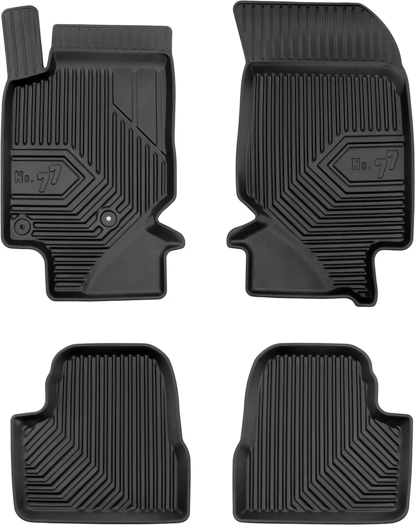 Set Tappetini 3D No.77 per Peugeot 208 II 2019-2025 - Gomma TPE Nero