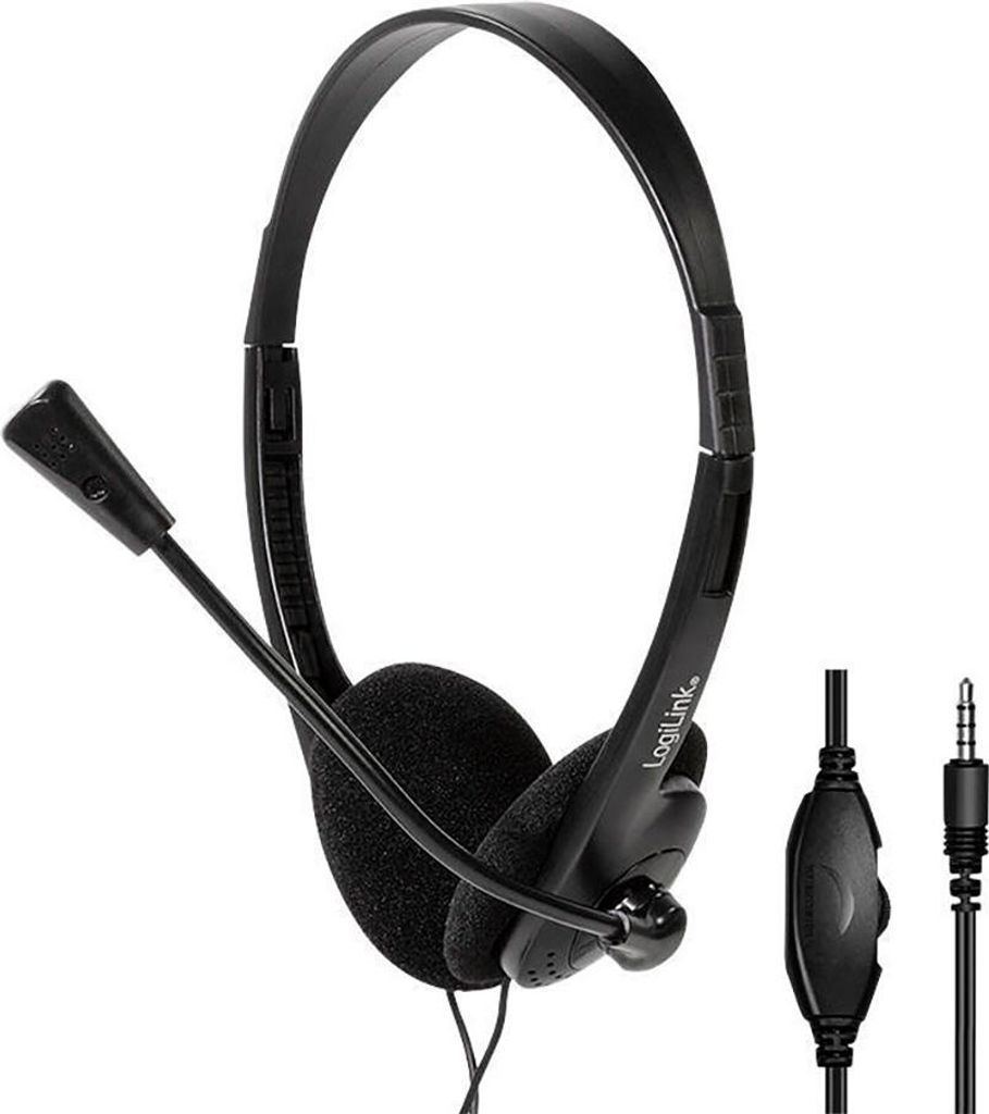 LogiLink Stereo-Headset, 1x 3,5-mm-Klinkenstecker, Produktbild 