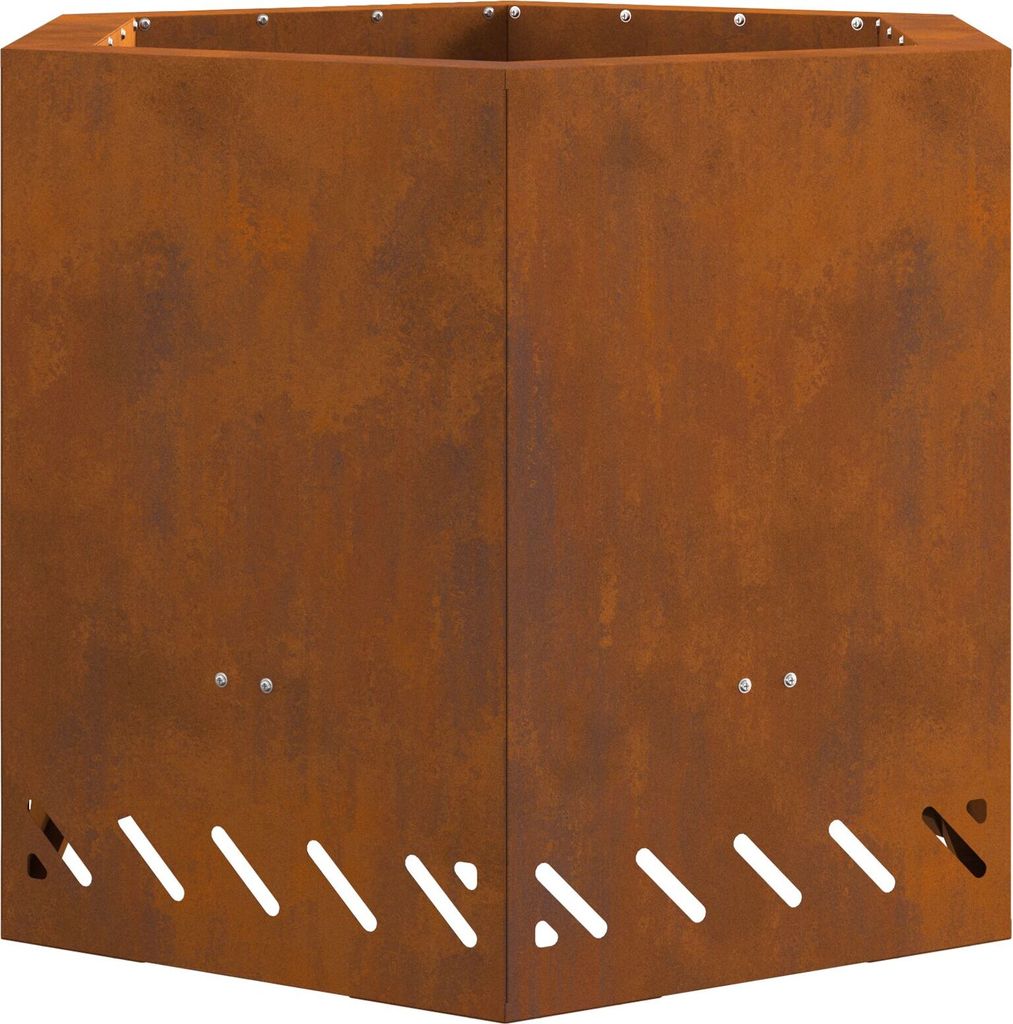 Möbel Feuerstelle Rauchfrei Sechseckig 58x58x51 cm Cortenstahl - Feuerkörbe & -schalen 858981