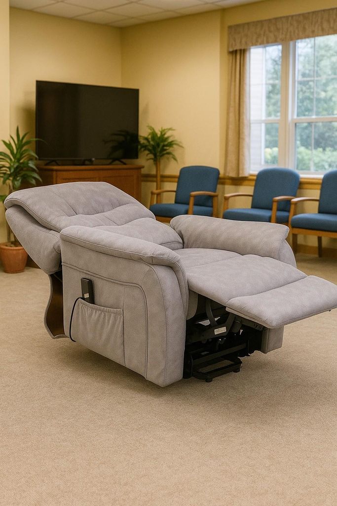 TV-Sessel Bezug grau Fernsehsessel Aufstehhilfe Herz-Waage #4054