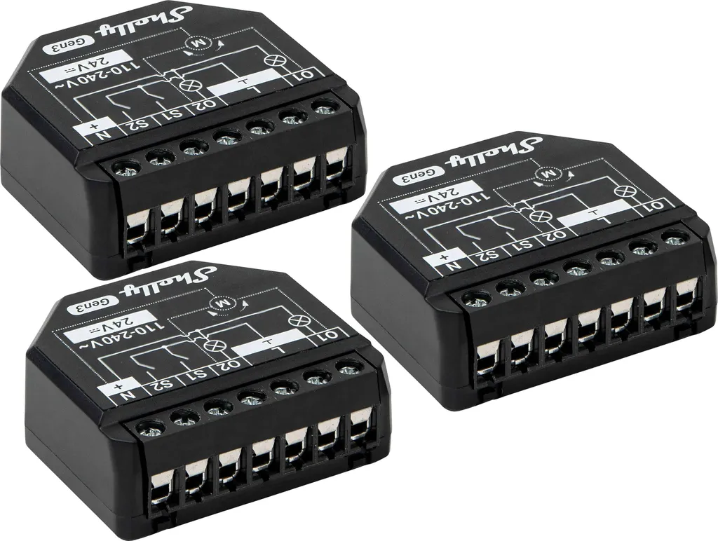 Shelly Plus 2PM Gen3 - Pack de 3 Interrupteurs Relais WiFi 2 Canaux