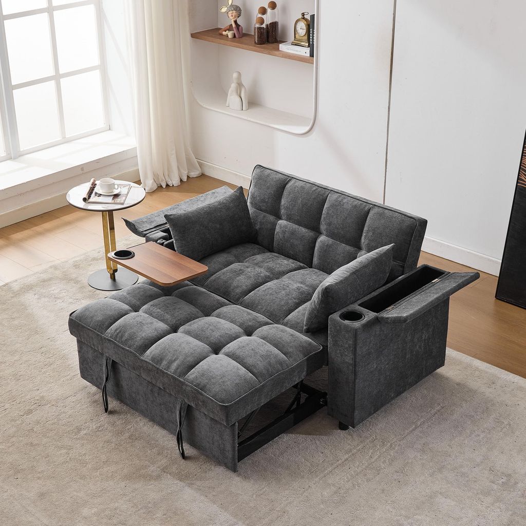 Merax Schlafsofa mit Ausziehfunktion, Verstellbarer Produktbild 