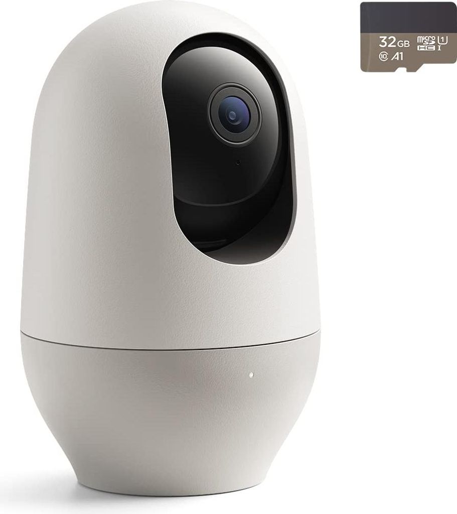 nooie Babyphone mit SD-Karte, Babyphone mit Kamera, 360°-Kamera, WLAN-Babykamera mit Telefon-App, AI-Bewegungsverfolgung und Geräuscherkennung, 1...