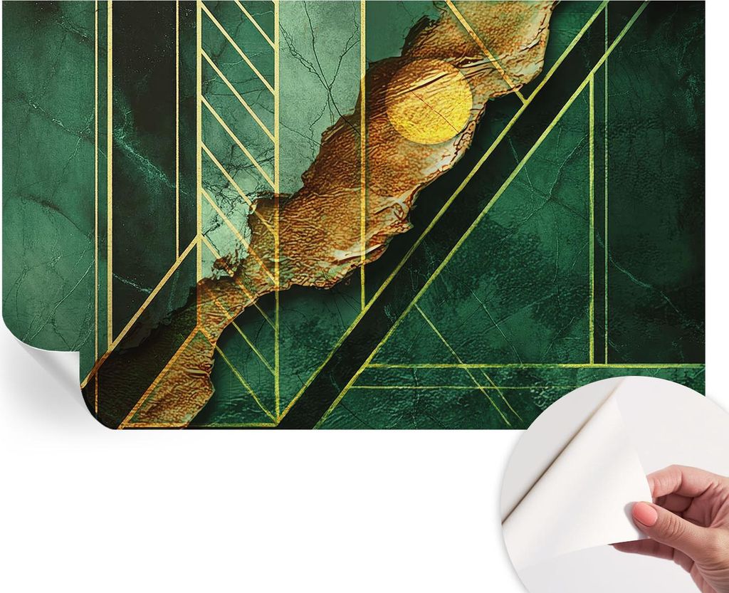 Selbstklebende Wandtapete - Dekorative Tapete für Wohnzimmer - Klebefolie für Wandbilder - Tapetenfolie für Wanddekoration - 416x254 - Geometris...
