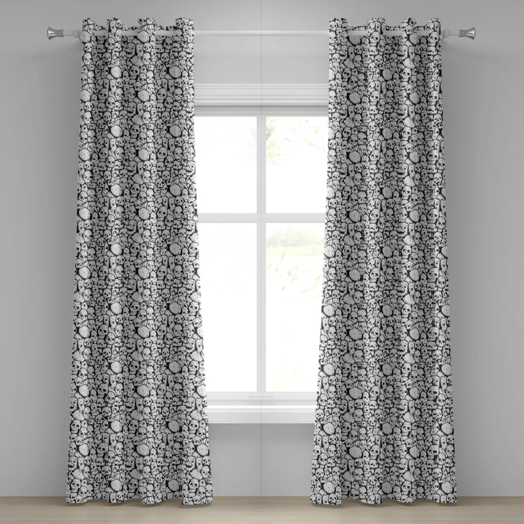 Tende Gotiche con Teschi ABAKUHAUS 280x175cm - Arredo Dark per Casa