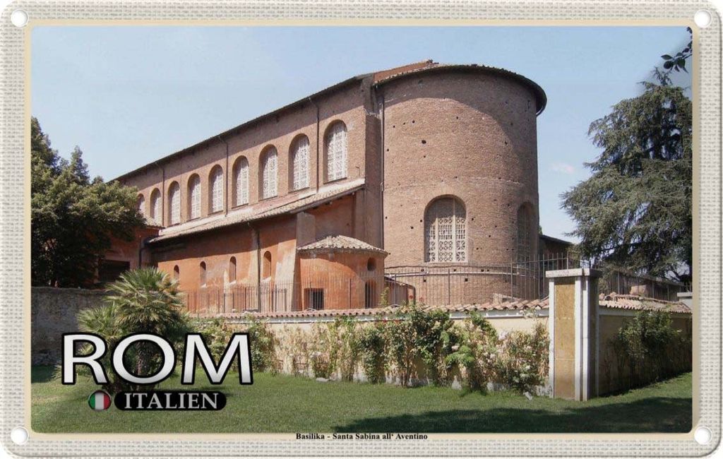 vianmo Blechschild 12x18 cm Rom Santa Sabina All ́Aventino Bildmotiv Reisemotiv Abenteuer Reisen