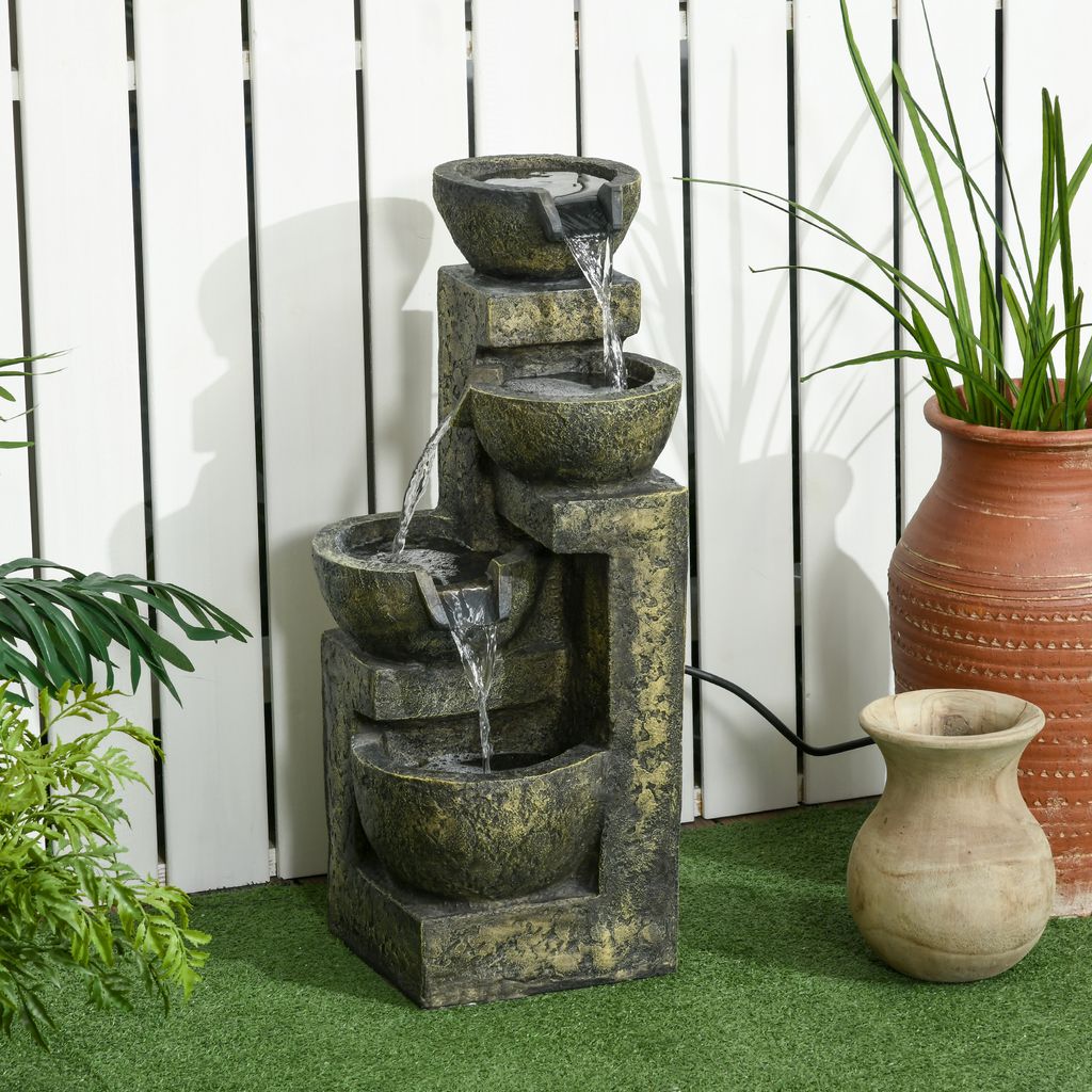 Outsunny Gartenbrunnen, Springbrunnen mit Einstellbarer Produktbild 2