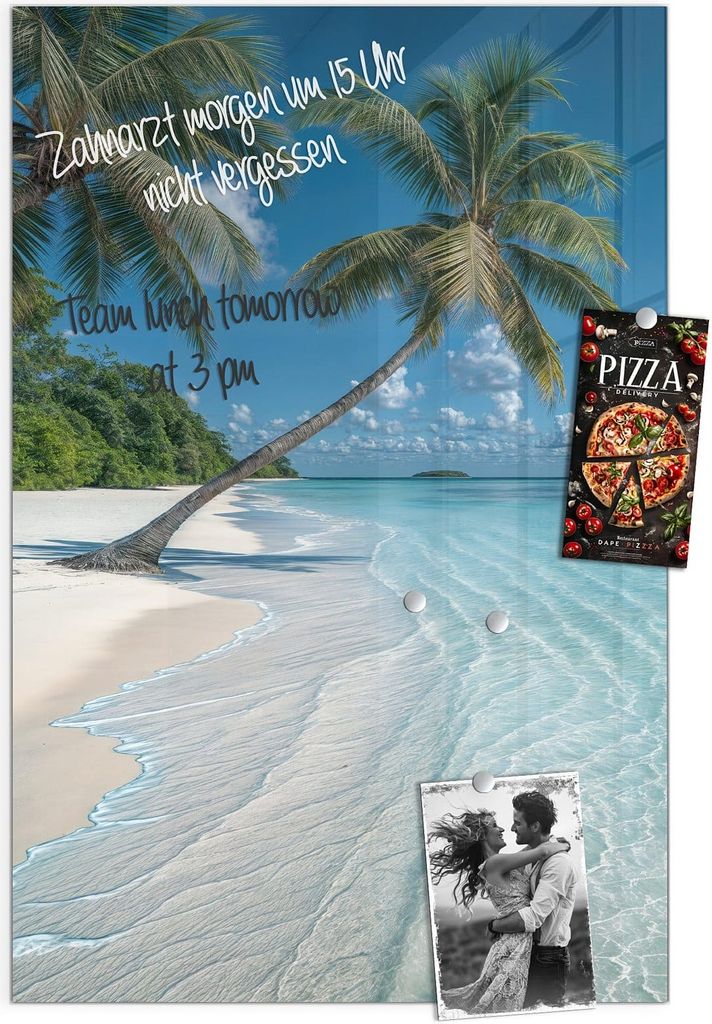 Magnettafel 40x60cm Pinnwand Whiteboard beschreibbar - Strandurlaub