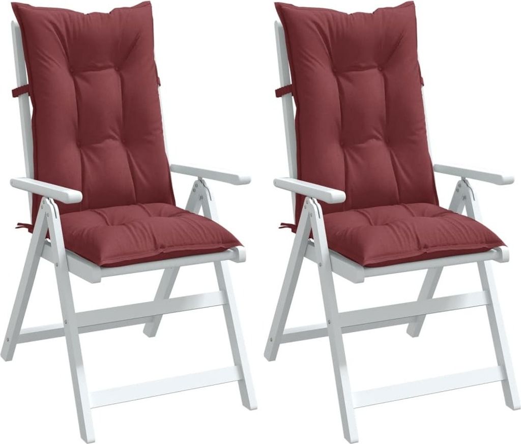 Design Hochlehner-Auflagen 2 Stk. Melange Weinrot 120x50x7 cm Stoff, Klassische Sofas 2024 Neu