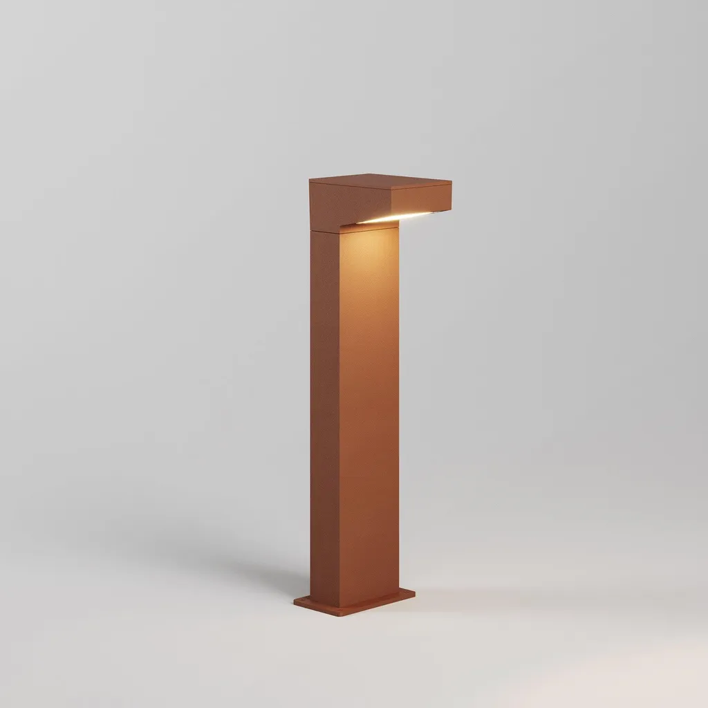 Borne LED Extérieure de Balisage 13W IP65 Aluminium Finition Corten