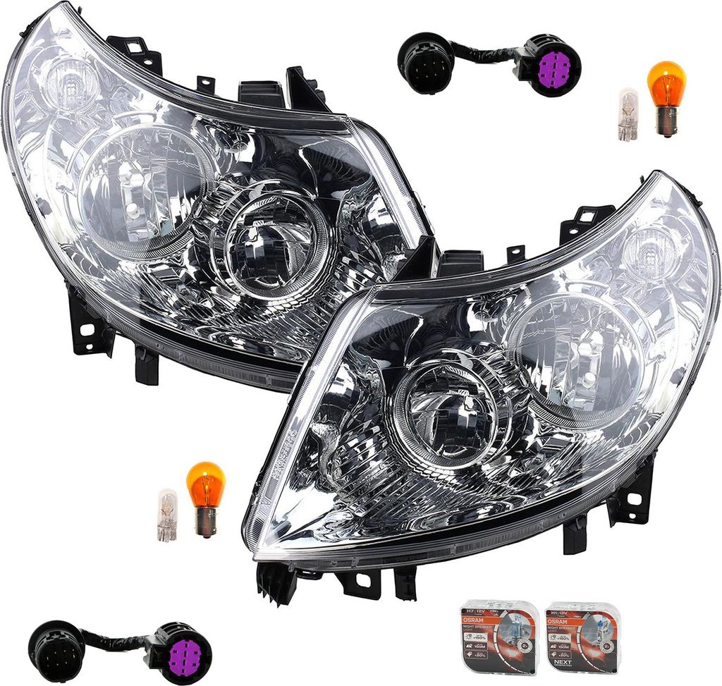 Scheinwerfer Osram Night Breaker passend für Fiat Ducato Links Rechts Adapter Johns
