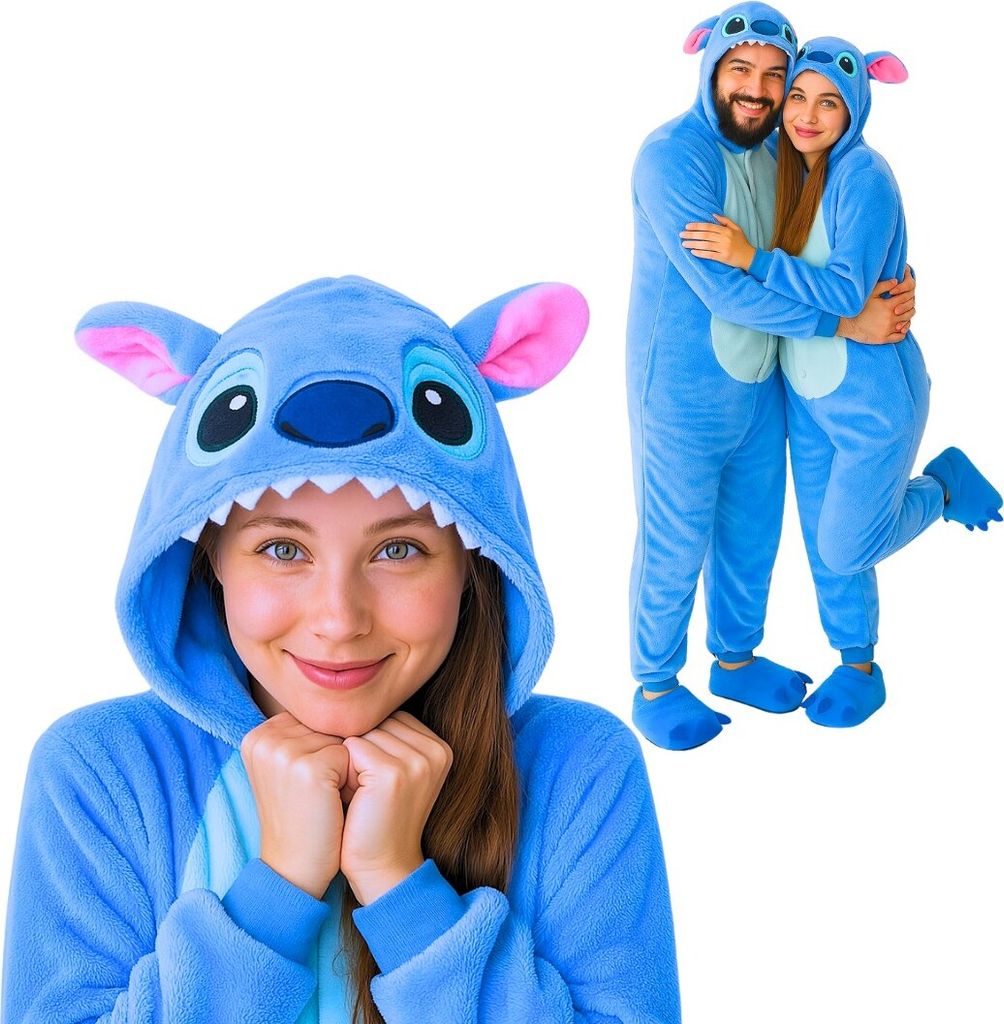 Onesie Kigurumi Pyžamo Lilo & Stitch Převlek Kostým S: Obrázek produktu 