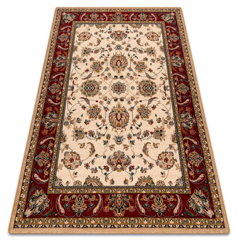 Tapis de chambre en laine rouge rubis clair 135x200 idéal pour le confort