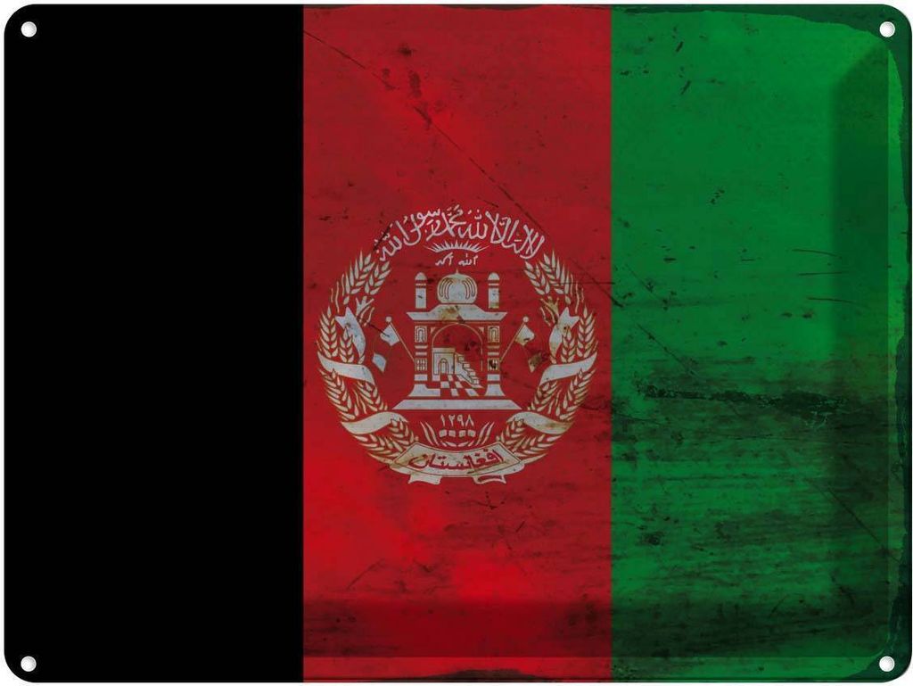 vianmo Blechschild 30x40 cm Afghanistan Flagge Fahne Wappen