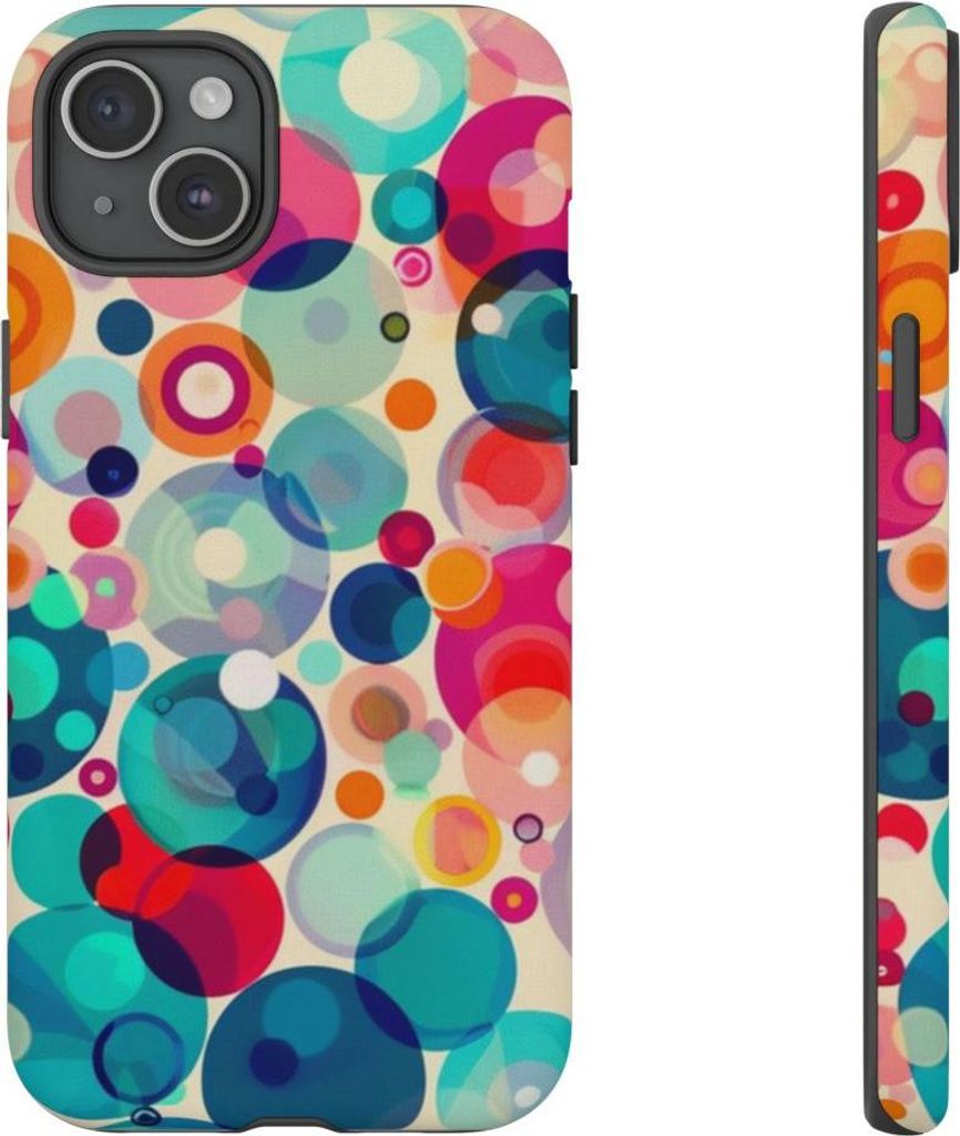 Bunte, überlappende Kreise – Hülle Kompatibel mit iPhone 15 Plus