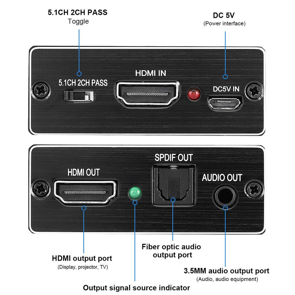 HDMI Stereo Audio Extractor Converter 4K * 2K HDMI to HDMI Produktbild 5