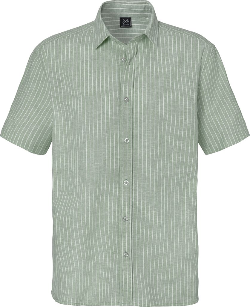 JOHN DEVIN Kurzarmhemd grün-weiß-gestreift Größe S