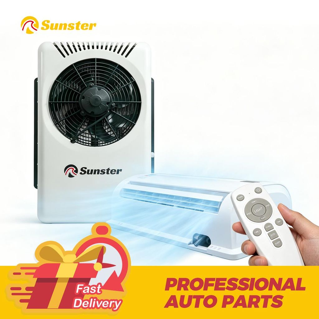 Sunster 12V Klimaanlage Standklimaanlage – Split mit 11000 BTU, ideal für LKWs, Wohnmobile und Camping, mit Fernbedienung, Wohnwagen-Zubehör