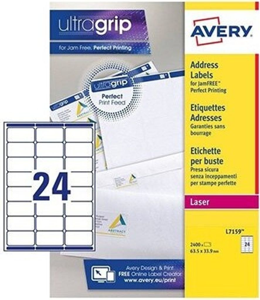 AVERY Adress-Etiketten SPECIAL, 63,5 x 33,9 mm, weiß pour imprimates à jet laser