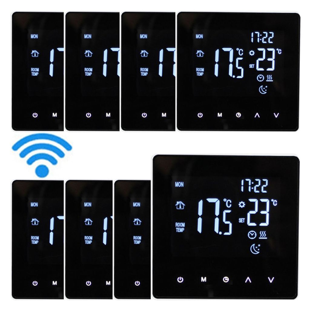 8X Digital WiFi Thermostat Smart Raumthermostat fuer Elektroheizung Woechentlich Programmierbare Temperaturregler fuer Fussbodenheizung Wasserheizu...
