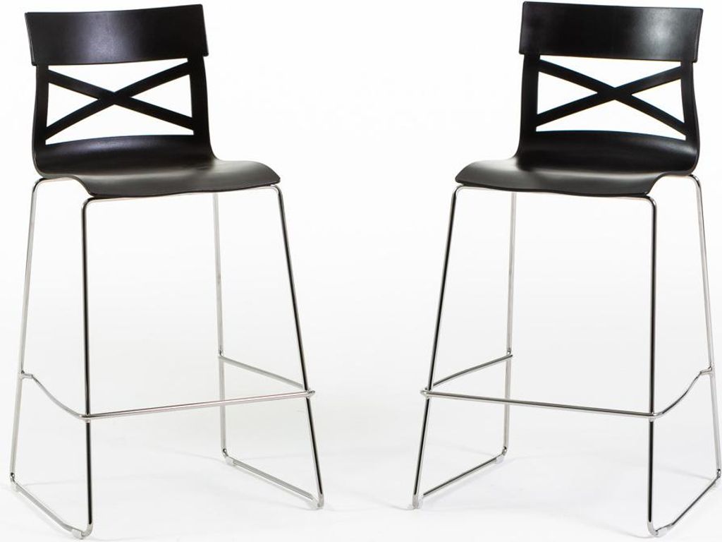 2er-Set Barhocker aus glasfaserverstärktem Polypropylen mit Metallbeinen – Sitzhöhe 65 cm, modernes und robustes Design ideal für Küche und T...