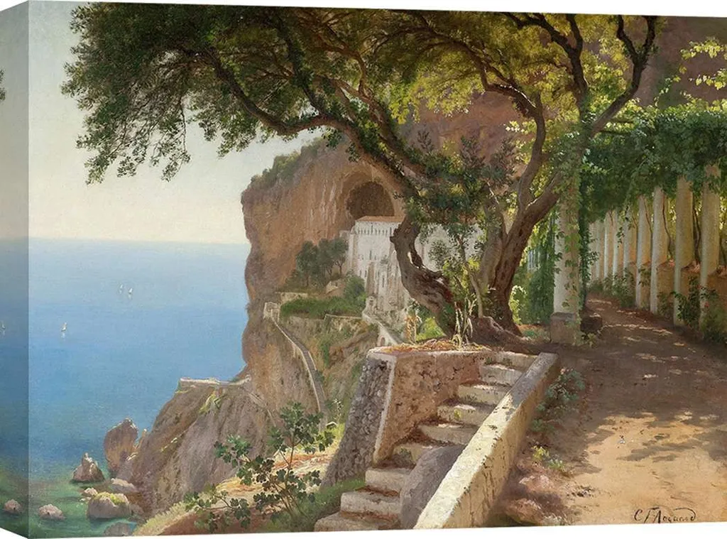 Tableau sur toile Pergola à Amalfi par Carl Frederic Aagaard 100x70 cm