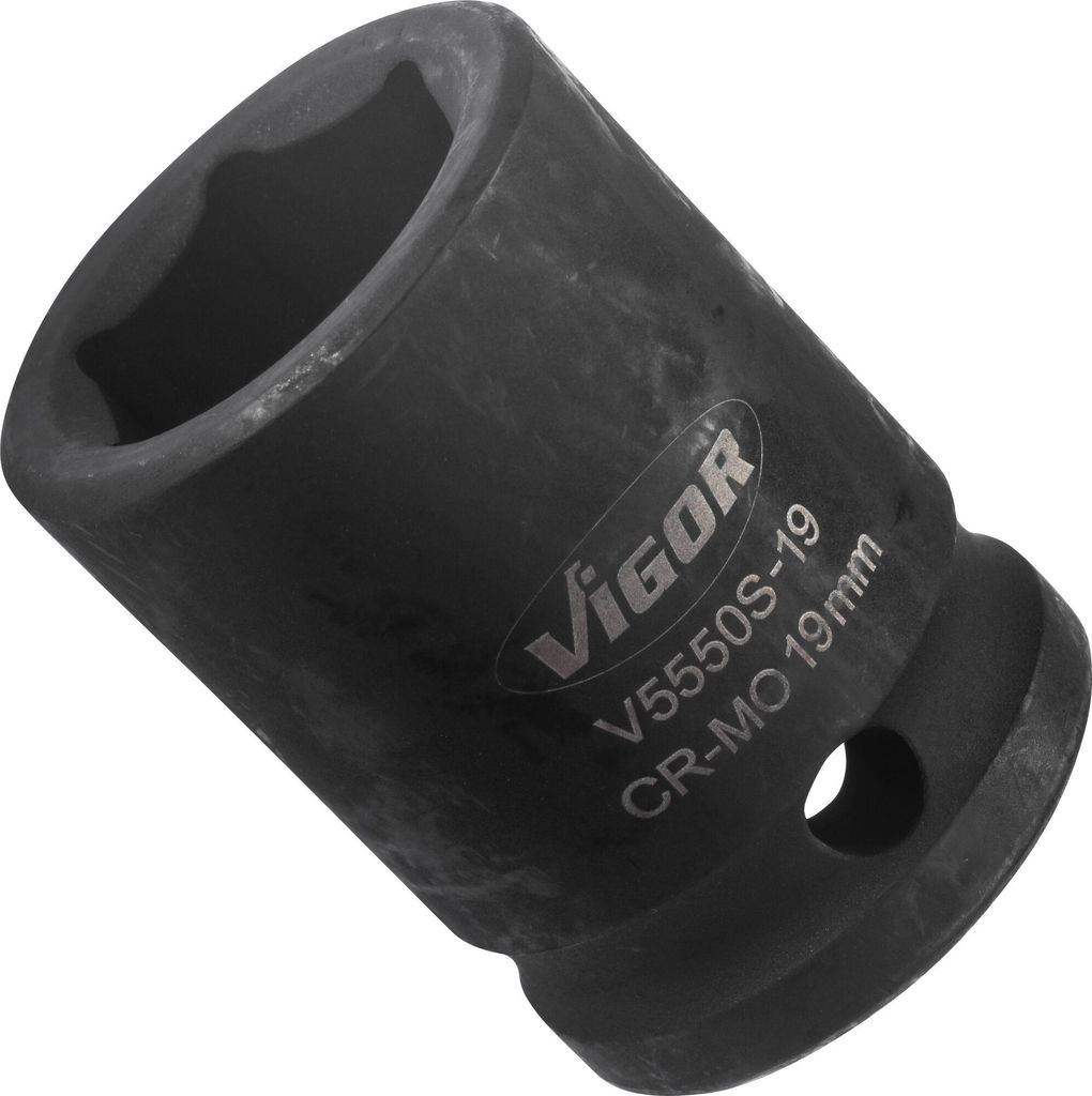 Vigor V5550S-19, Buchse, 1/2", Metrisch, 1 Kopf/Köpfe, 19 mm, Matt