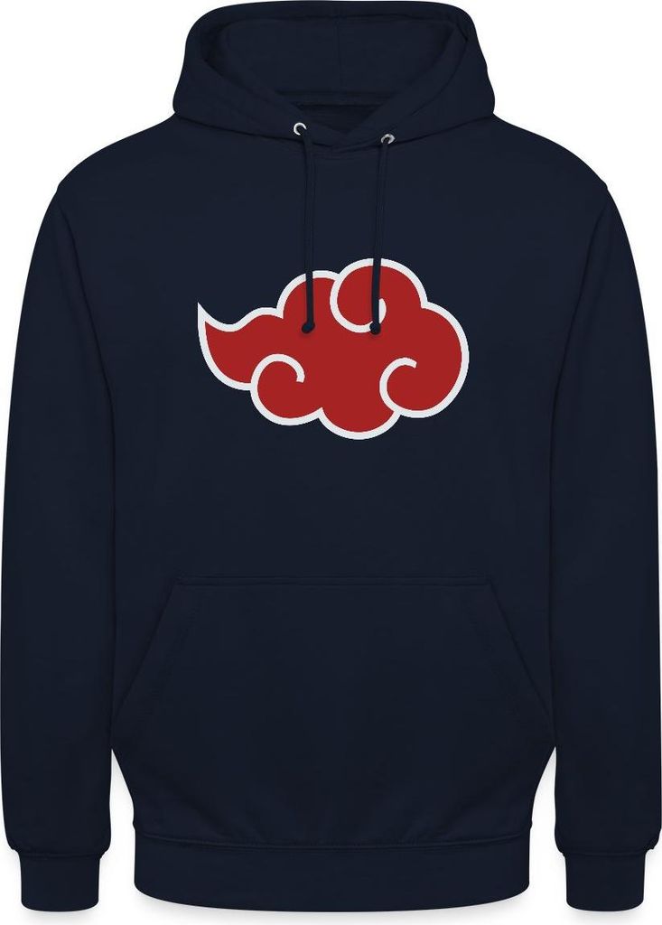 Spreadshirt Naruto Shippuden Akatsuki-Wolke Uni Hoodie, 4XL, Navy