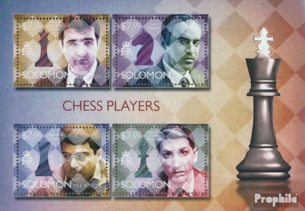 Briefmarken Salomoninseln 2014 Mi 2772-2775 Kleinbogen (kompl. Ausg.) postfrisch Schach