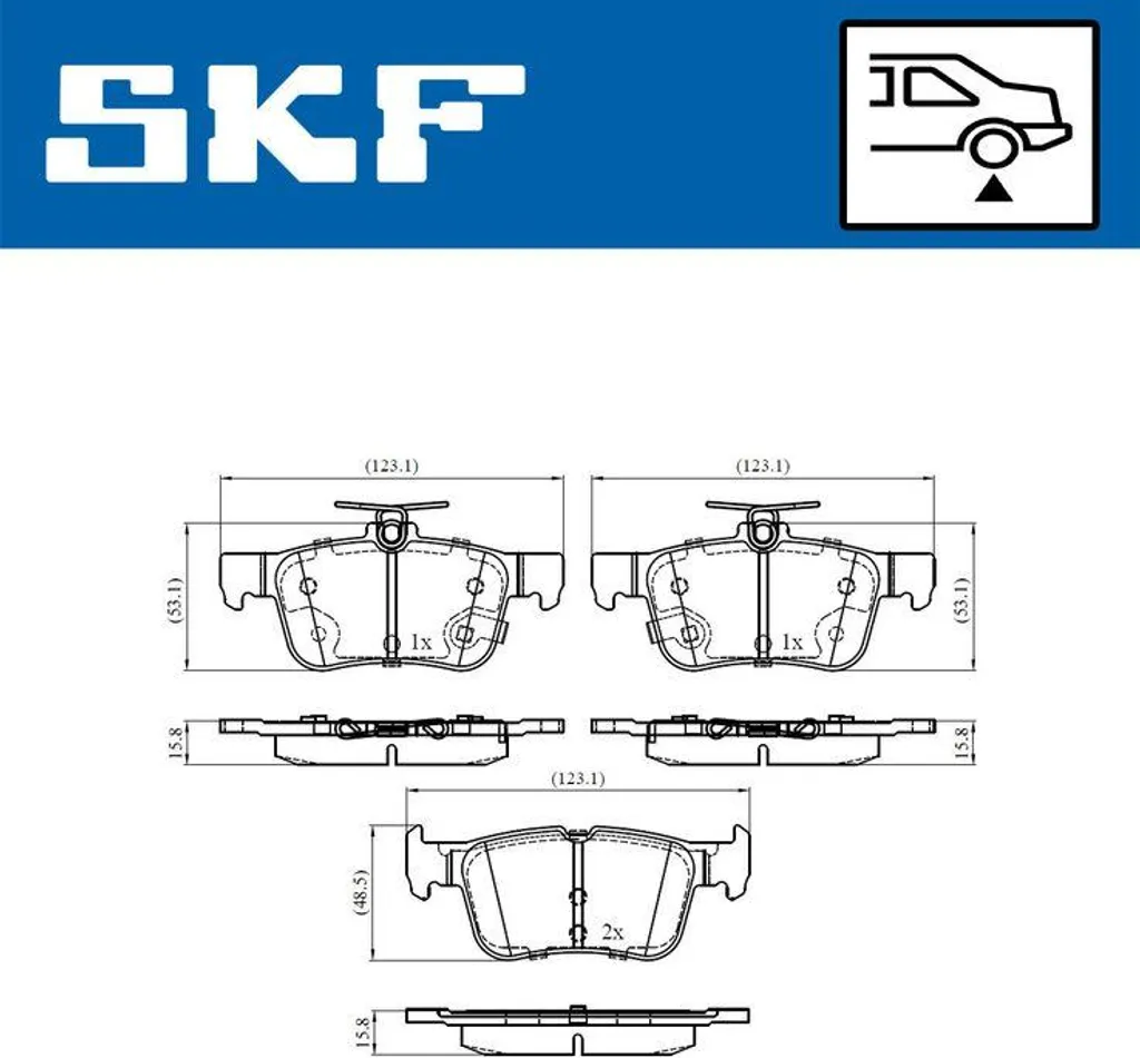 SKF VKBP90371A Jeu de Plaquettes de Frein à Disque OE 5341207 pour Ford