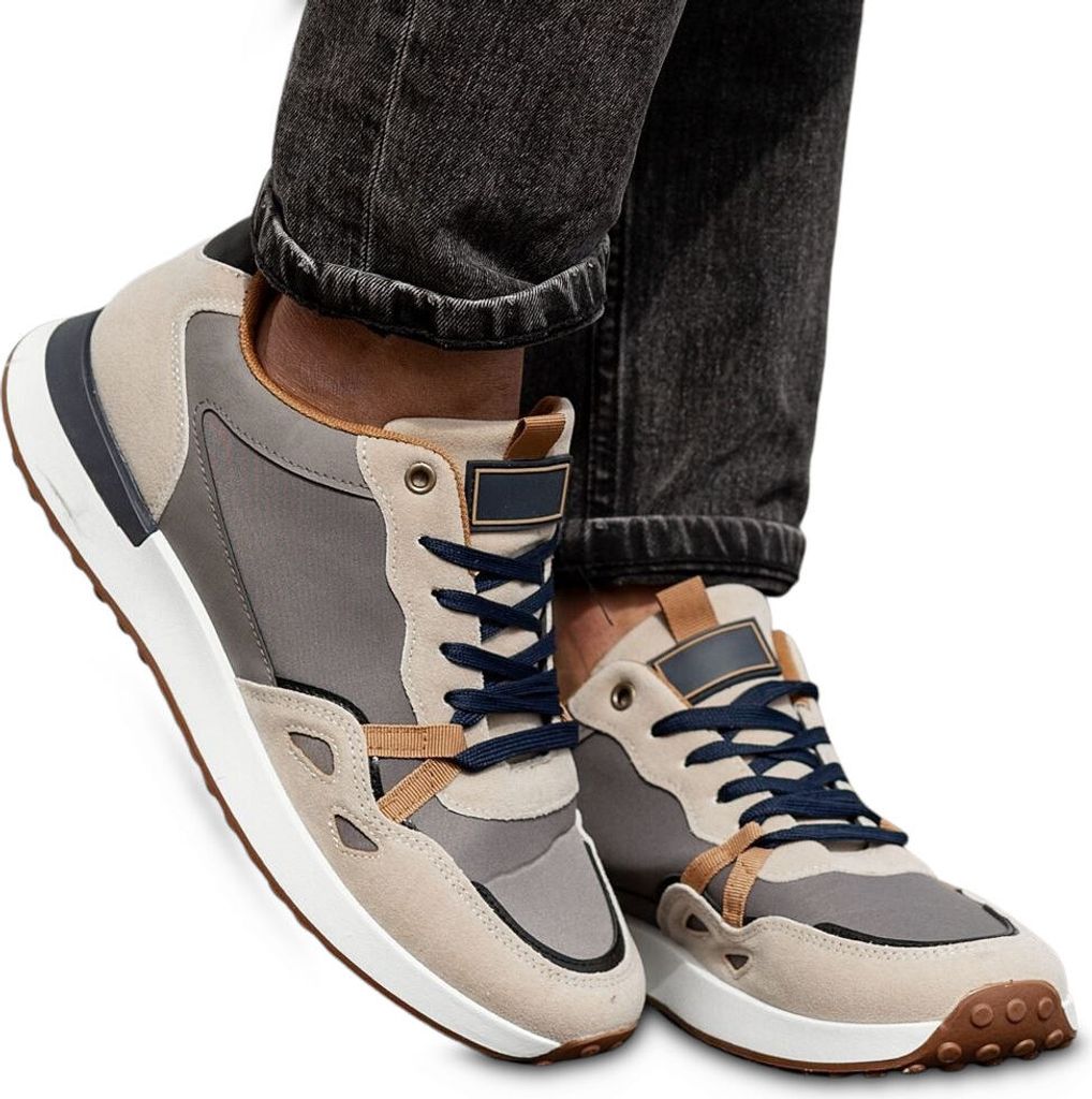 Herren Sneaker Komfort Sportschuhe Turnschuhe Freizeit Ripole Grau Gr.41