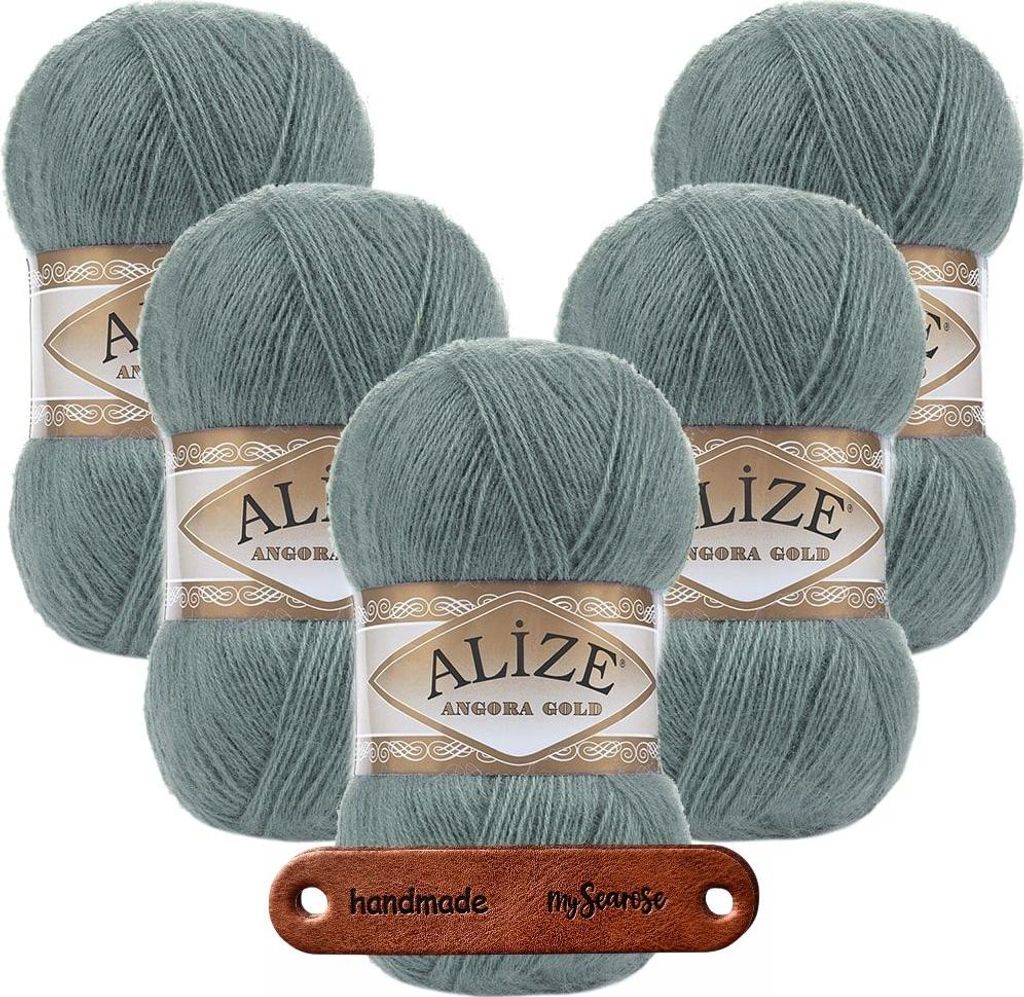 5 x ALIZE Angora Gold 164 Azure mit Label Produktbild 