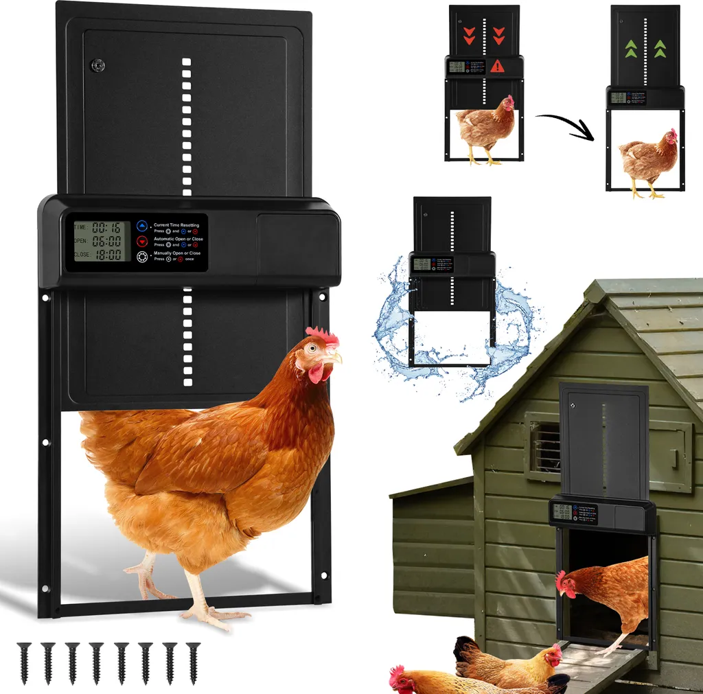 Trappe Poulailler Automatique avec Minuteur pour Protection Renards
