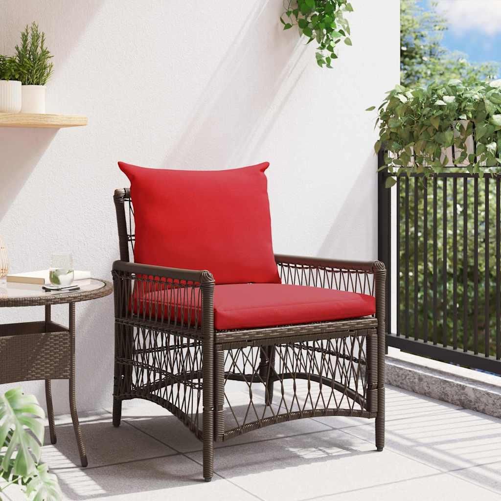 Möbel Gartenstuhl Braun 60 x 70 x 78 cm Poly-Rattan - Gartenstühle 42006223