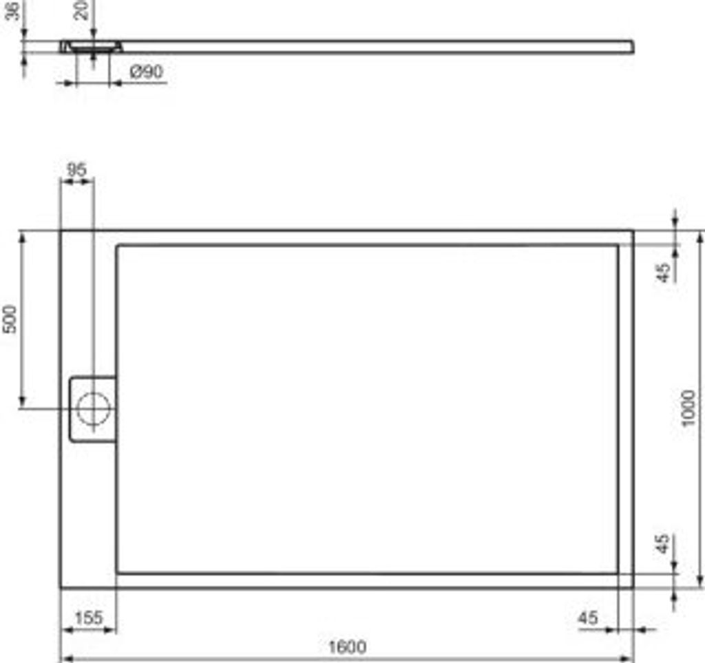 IDEAL STANDARD T5672FS Rechteck-BRW Ultra Flat S i.life