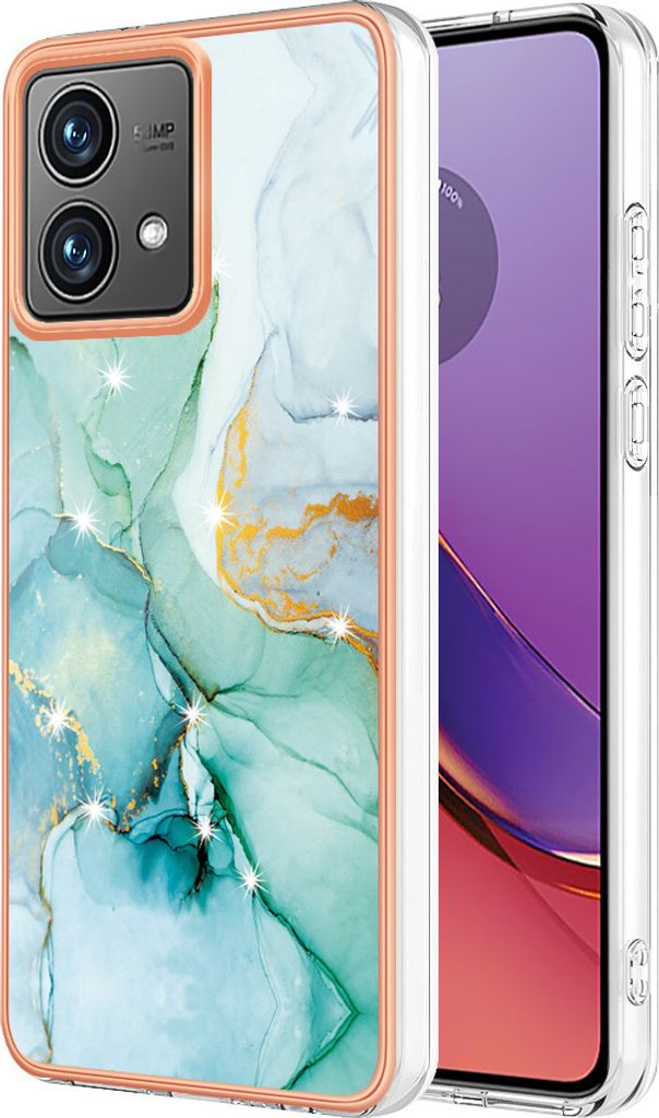 Hülle für Motorola Moto G84 Muster TPU Silikon Stoßdämpfer Bumper Schutzhülle Grün