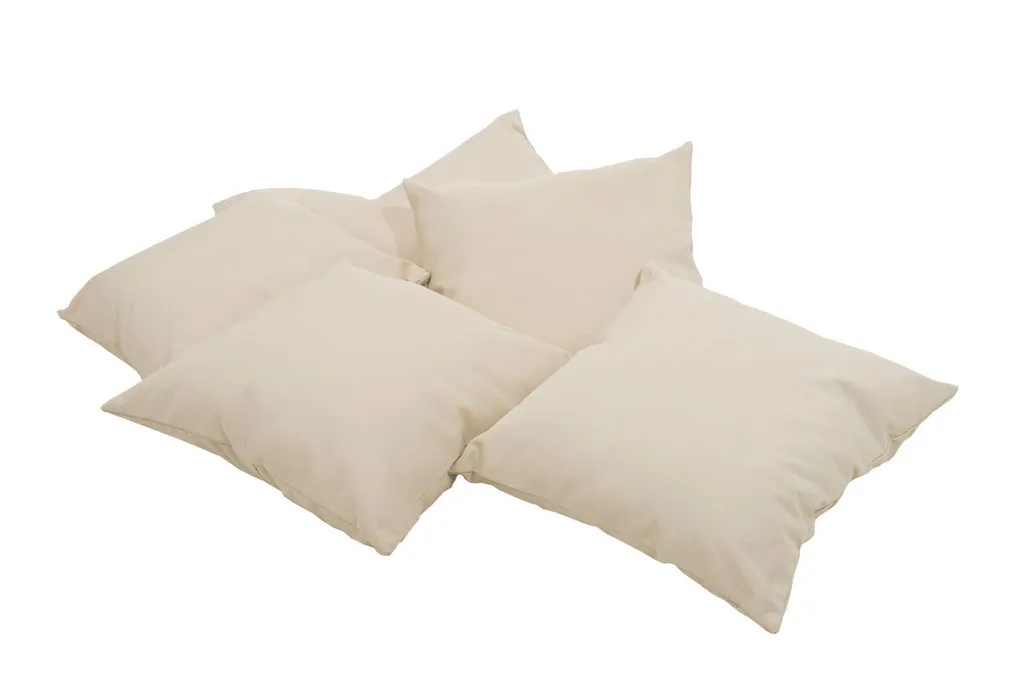 Lot 6 Coussins Carrés 45x45 Moelleux - Blanc Crème Lavable et Durable
