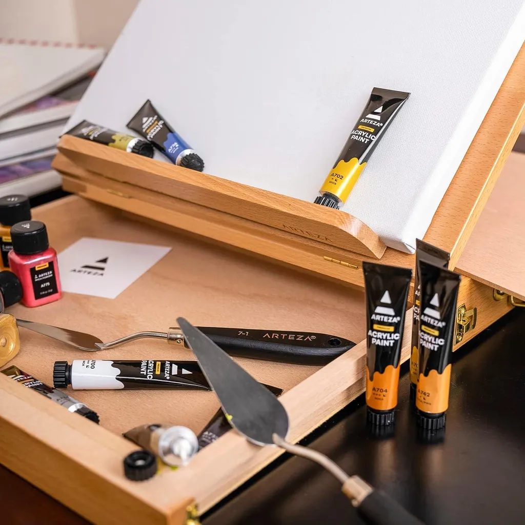 Support de peinture de voyage en bois - Chevalet de table pour esquisse